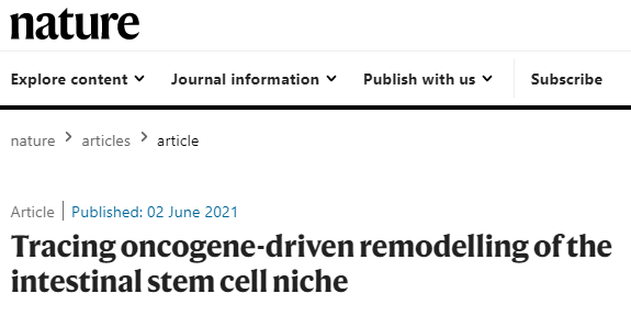 【Nature】连发3篇重磅文章：肠道中的癌症干细胞对邻近细胞产生不良影响