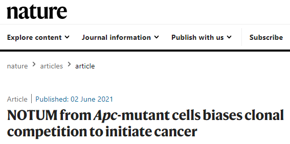 【Nature】连发3篇重磅文章：肠道中的癌症干细胞对邻近细胞产生不良影响
