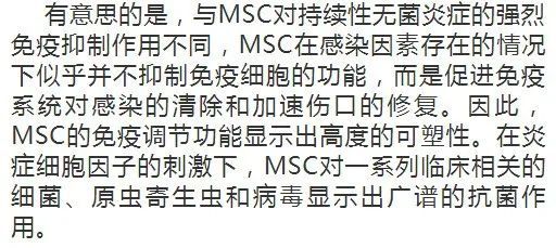 干细胞具有明显的抗菌效力，治疗感染性疾病的新武器