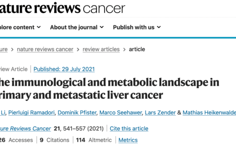 Nature综述 | 原发性肝癌的免疫及代谢微环境