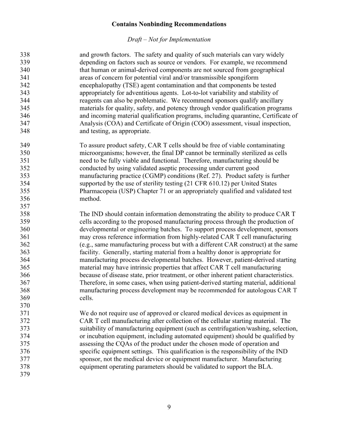 FDA 发布 CAR-T 细胞治疗药物研发指导草案（附全文）