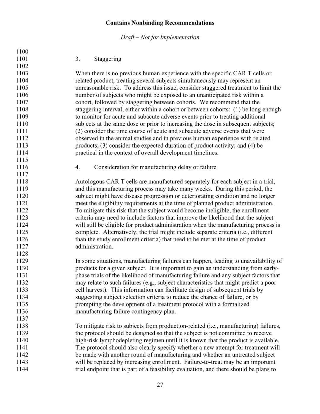 FDA 发布 CAR-T 细胞治疗药物研发指导草案（附全文）