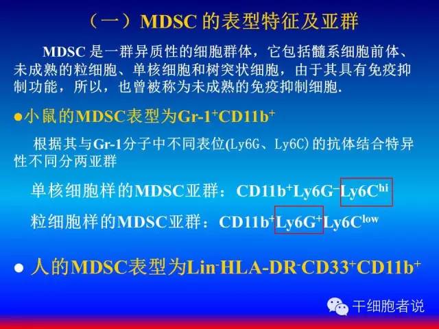 免疫细胞家族成员：MDSCs