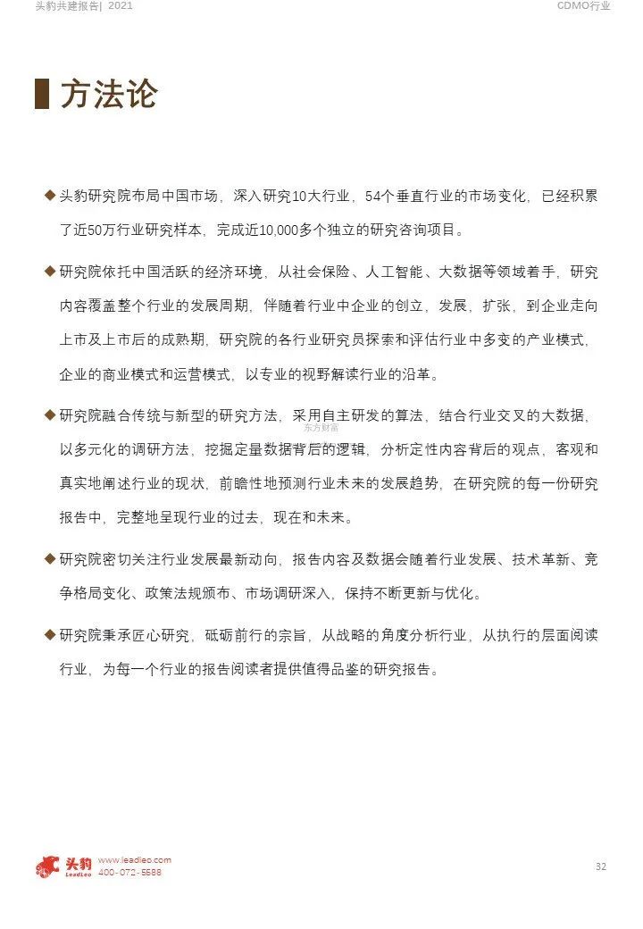 中国CDMO行业研究报告