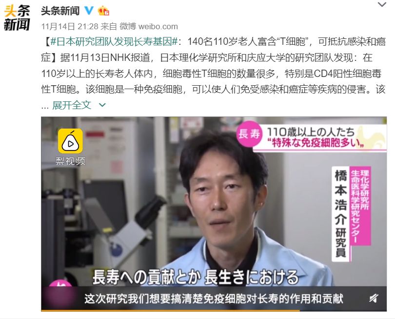 110岁老人们的身体里啥最多？答：“抗癌克星”免疫细胞！