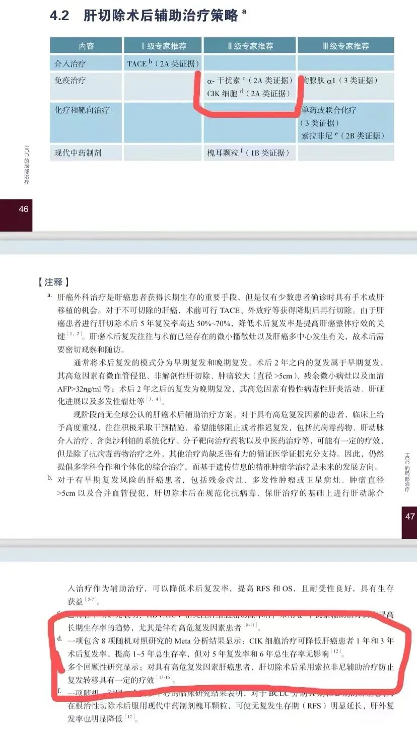 2022中国临床肿瘤学会（CSCO）肝癌诊疗指南：将CIK细胞疗法纳入肝切除术后辅助治疗策略