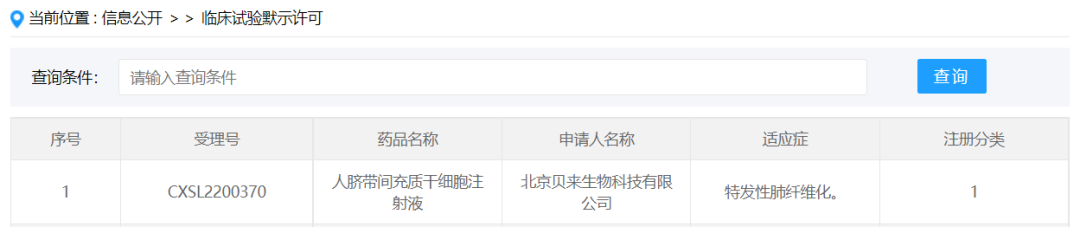 贝来生物干细胞疗法获批临床，针对特发性肺纤维化