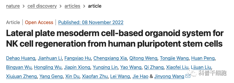 Nature子刊 | 中科院新方法可大规模再生NK细胞，助力免疫治疗！