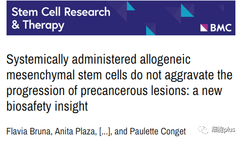 重大争议有答案！全身用同种异体间充质干细胞不会加重癌前病变发展！