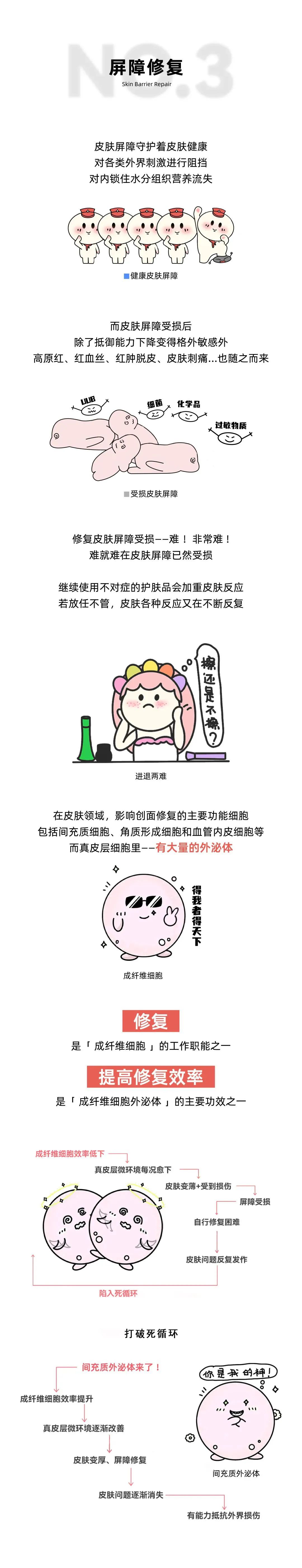 漫画｜外泌体进入皮肤后的72小时后... ...