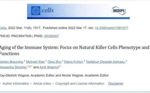 《Cell》新综述：年轻的NK免疫细胞有望延缓衰老过程，治疗年龄相关疾病