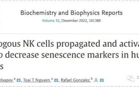 10亿个NK细胞输注后，显著降低了血液中衰老标记物