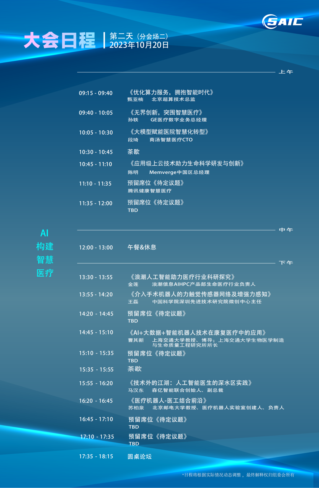 重磅更新｜2023上海国际生物医药产业周主旨论坛-第七届上海AI大会暨医药医疗创新峰会
