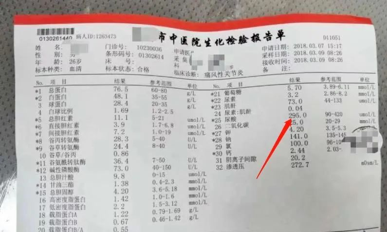 案例｜干细胞治疗痛风 ， 一次也没发作，尿酸指标恢复正常